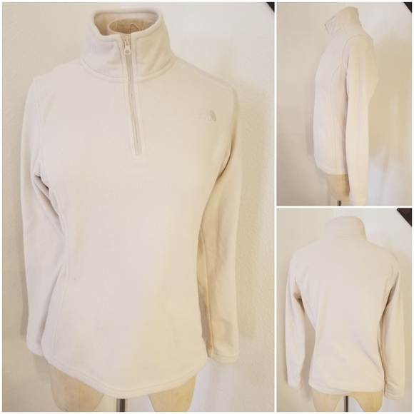 The North Face Sweaters - The North Face 1/2 Zip Fleece Sweater Sz S Ivory